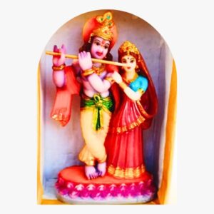 Deidad de Sri Sri Radha Krishna en resina pintada – 13 cm