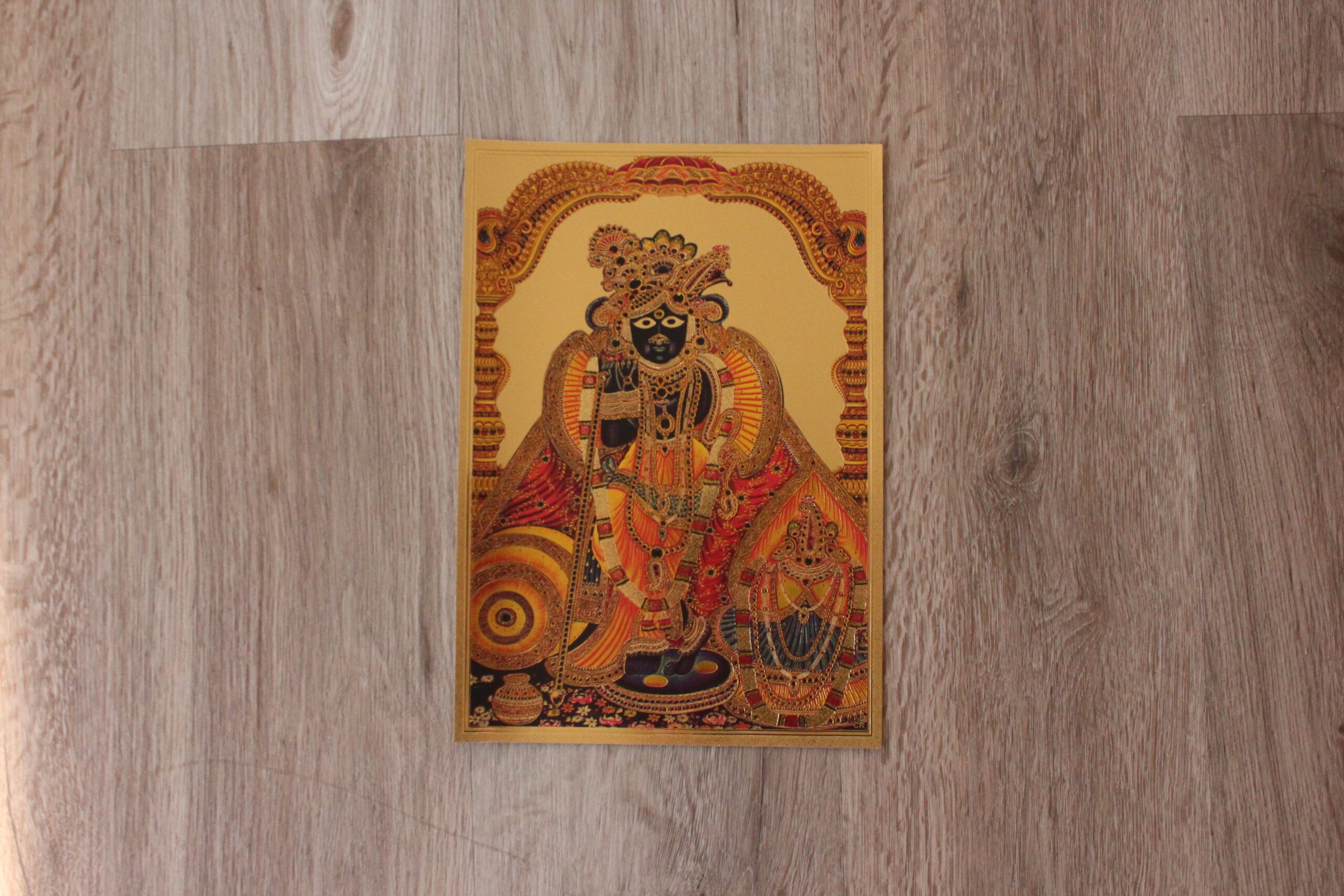 Sri Banke Bihari - Lámina dorada de la India A4 - Imagen 3