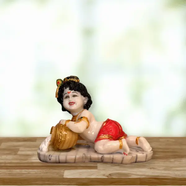 Sri Sri Krishna Gopal de resina pintado a mano